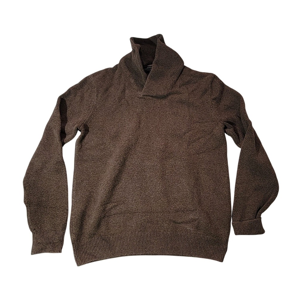 Banana Republic Mens Brown Eco Sweater Shawl Collar Mock Neck Pullover Medium